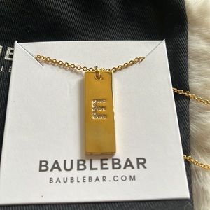 BAUBLEBAR Pave Initial Bar Pendant 18K Gold Plated (NWT)